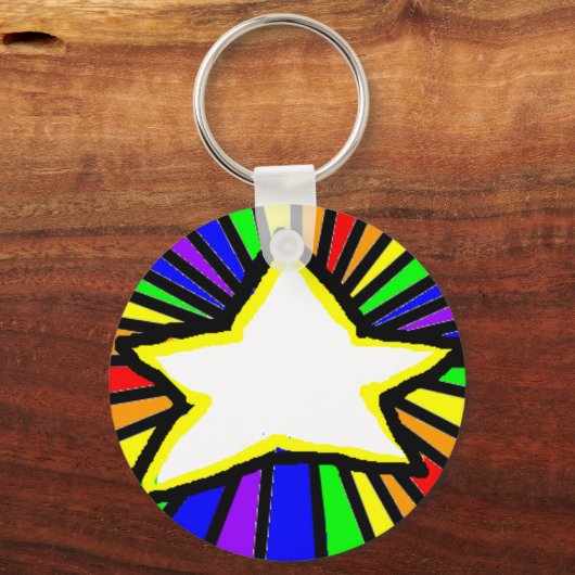 regenboog Star Sleutelhanger (Achterkant)