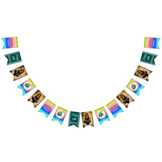 Regenboog Steenbok Glitter Verjaardagsfeest Vlaggetjes (Alle)