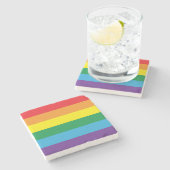 Regenboog Stenen Onderzetter (Zijkant)