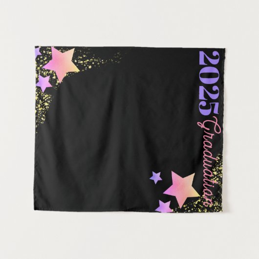 Regenboog sterren Afstudeer achtergrond Wandkleed (Voorkant (horizontaal))