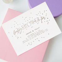 Regenboog Sterren Modern Baby shower Wit Rose Gold