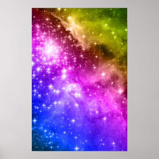 Regenboog sterren poster (Voorkant)