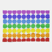 Regenboog stippen cirkels kleurrijk op wit theedoek (Horizontaal)