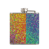 Regenboog Stippen Confetti kolf Heupfles (Achterkant)