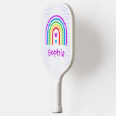 Regenboog, Stippen en harten Pickleball Paddle (Links)