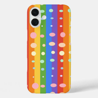 REGENBOOG STIPPEN STREPEN iPhone 16 PLUS HOESJE