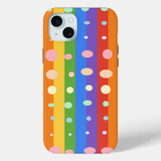REGENBOOG STIPPEN STRIJEN iPhone 15 MINI HOESJE