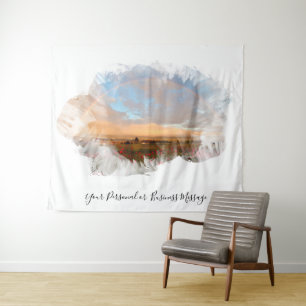 *~* Regenboog Strandgolven Oceaan Artistiek Bloemm Wandkleed