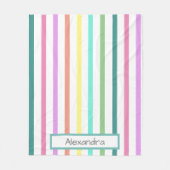 Regenboog Streep met Naam Fleece Deken (Voorkant)
