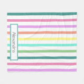 Regenboog Streep met Naam Fleece Deken (Voorkant (Horizontaal))