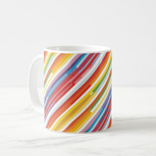 Regenboog streep werveling koffiemok
