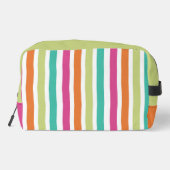 Regenboog strepen kleur blok roze groen pastel toilettasje (Achterkant)