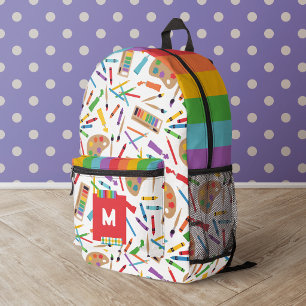 Regenboog Strepen Kunst Patroon Terug naar School Bedrukte Rugzak