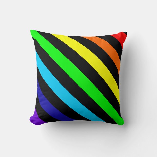 Regenboog strepen kussen (Voorkant)