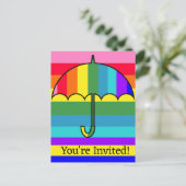 Regenboog Strepen Paraplu Briefkaart (Staand voorkant)