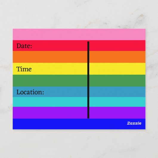 Regenboog Strepen Paraplu Briefkaart (Achterkant)