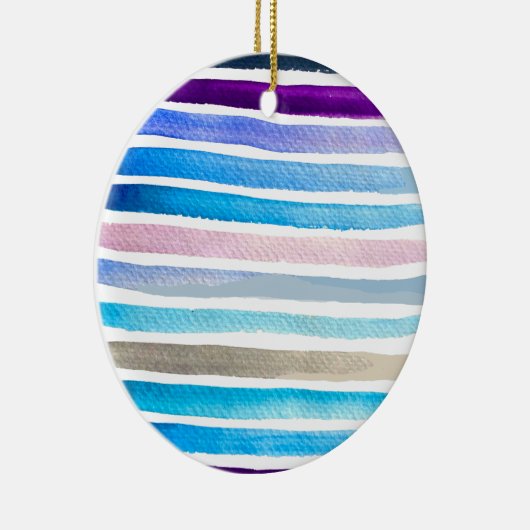 Regenboog strepen waterverf keramisch ornament (Rechts)