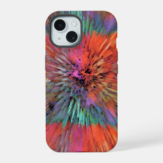 Regenboog Supernova Fractale Kunst iPhone 15 Hoesje