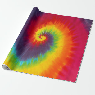 Regenboog Swirl Tie Dye Groovy Kleurrijk Cadeaupapier