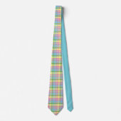 Regenboog Tartan Stripe Stropdas (Voorkant)