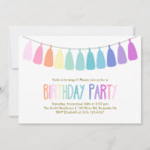 Regenboog Tassel Garland Verjaardagsfeest Kaart (Voorkant)