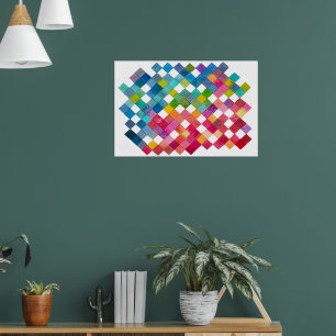 Regenboog tegelpleisters Watercolor Kunstprint Poster