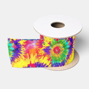 Regenboog Tie Dye Retro Stijl Kleurrijke Kunst Kun Lint