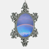 Regenboog Tin Sneeuwvlok Ornament (Links)