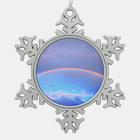 Regenboog Tin Sneeuwvlok Ornament (Voorkant)