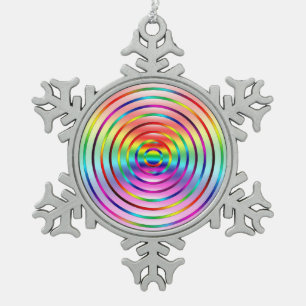 Regenboog Tin Sneeuwvlok Ornament