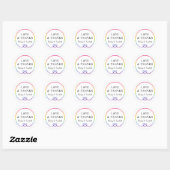 Regenboog Touw Hart Nautische LGBT Bruiloft Dank u Ronde Sticker (Vel)