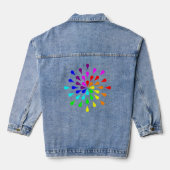 Regenboog traandruppels denim jacket (Achterkant)