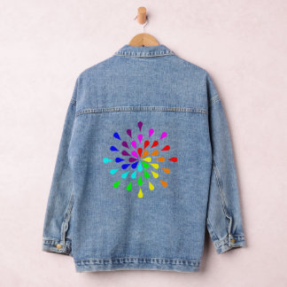 Regenboog traandruppels denim jacket
