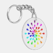 Regenboog traandruppels sleutelhanger (Voorkant Links)