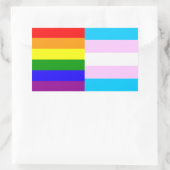 Regenboog/trans pride vlaggen sticker (Tas)