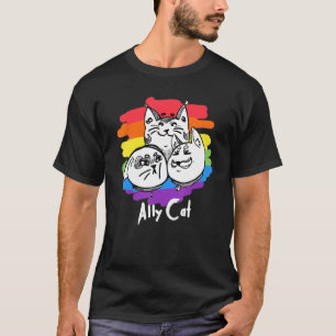 Regenboog trots Lgbt Gay Vlag Ally Kat 1 T-shirt