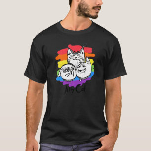 Regenboog trots Lgbt Gay Vlag Ally Kat T-shirt