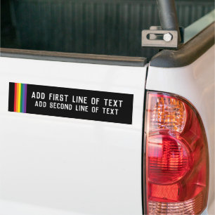 Regenboog trots Persoonlijke 2-lijn tekst sjabloon Bumpersticker