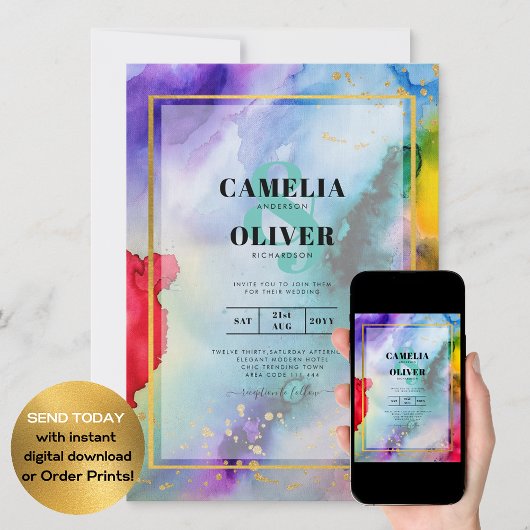 REGENBOOG TROUWKAART INKT LeahG Kaart