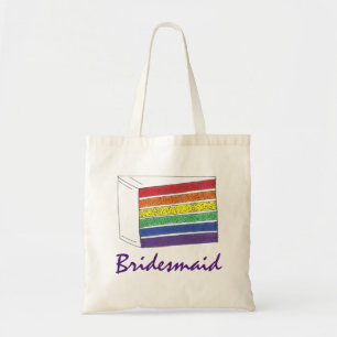 Regenboog Trouwlaag Cake Bruidsmeisje LGBT Pride Tote Bag