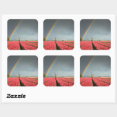 Regenboog, tulpen en windmolen sticker (Vel)