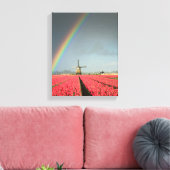 Regenboog, tulpen en windmolen verticale canvas pr (Insitu (Woonkamer))