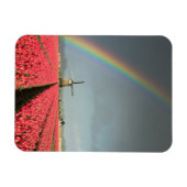 Regenboog, tulpen en windmolen verticale magneet (Horizontaal)