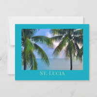 Regenboog tussen palmbomen / St. Lucia