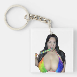 Regenboog twee zijkanten sleutelhanger