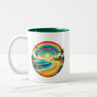 Regenboog Tweekleurige Koffiemok