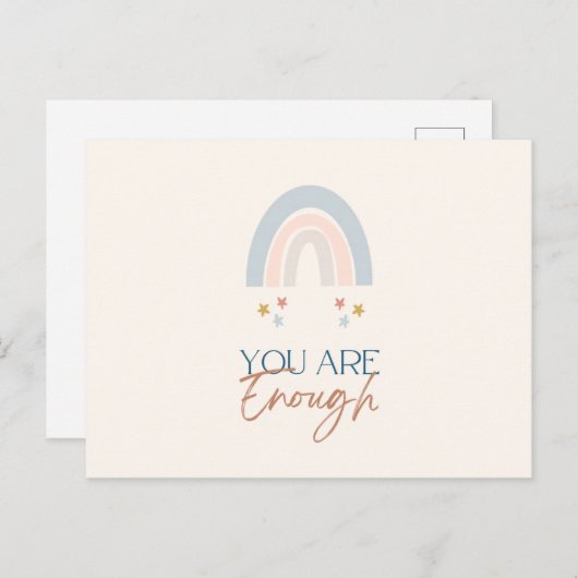 Regenboog U bent genoeg Waterverf Aardse Briefkaart (Voorkant / Achterkant)
