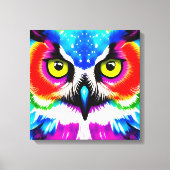 Regenboog Uil Stretched Canvas (Voorkant)