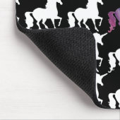  regenboog Unicorn Black & White Pattern Fun Muismat (Hoek)