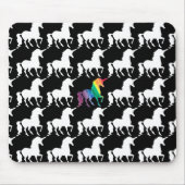  regenboog Unicorn Black & White Pattern Fun Muismat (Voorkant)